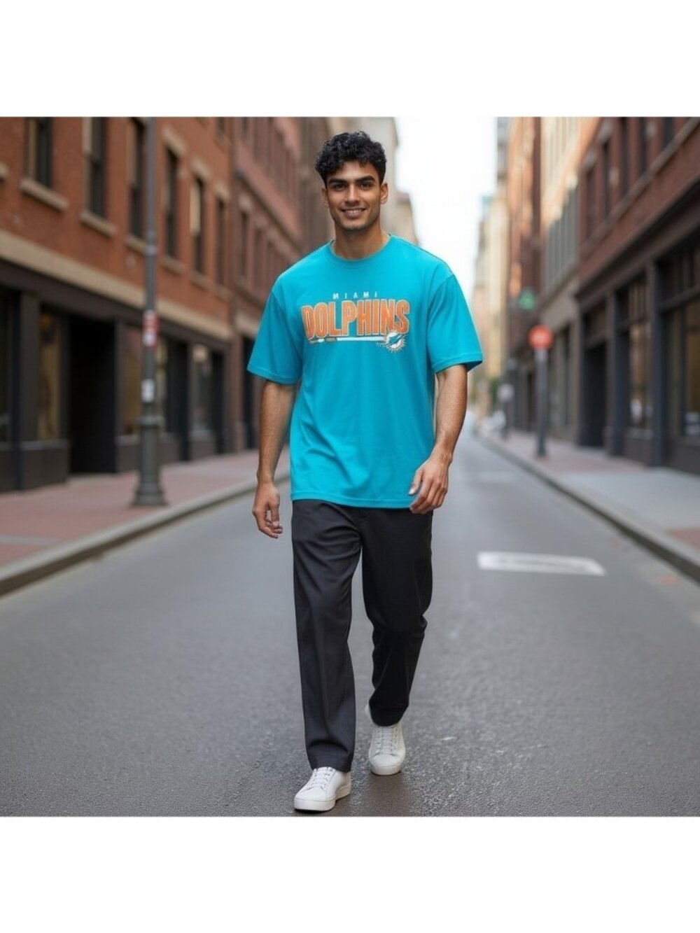 Miami Dolphins 47 Brand Aqua T-Shirt XL Youth Small Adult - Picture 3 of 5